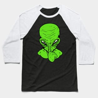 Alien Silent Conspiracy Theory Baseball T-Shirt